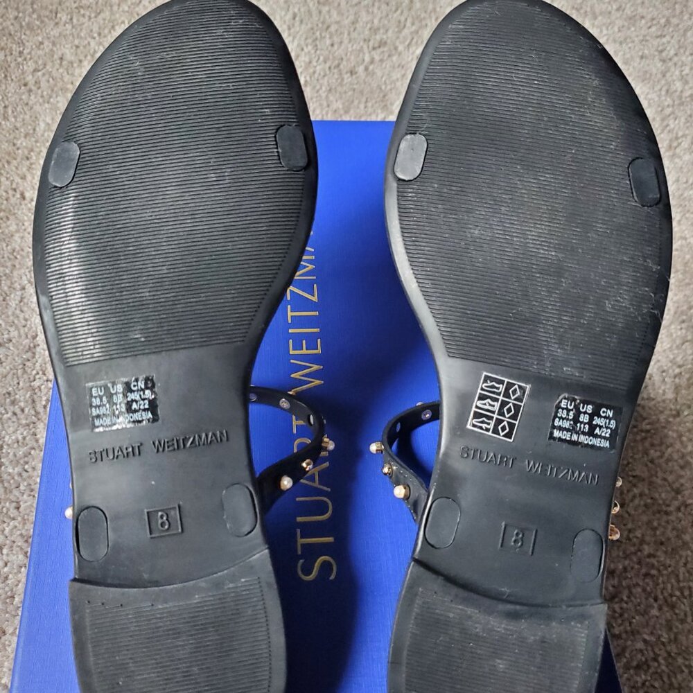 Stuart Weitzman MELLIE PEARLSTUD JELLY SLIDE SANDAL | Size 8 - Picture 2 of 7